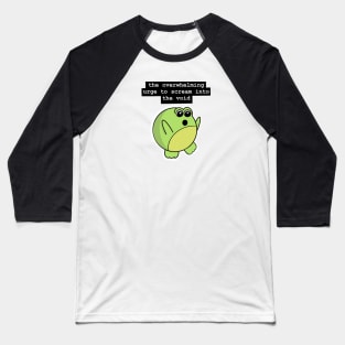 Overwhelmed Frog Baseball T-Shirt